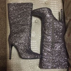 Silver shinny boots